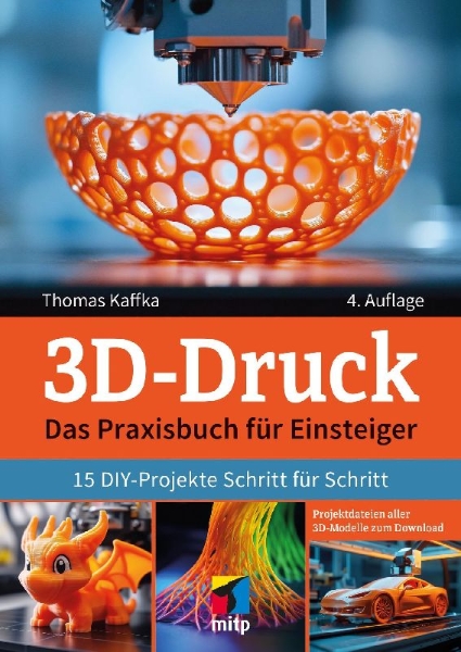 Buchcover und Innenansicht für das Buch: 3D-Druck