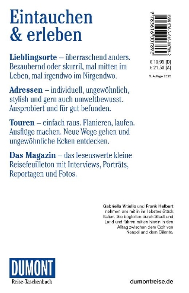 Buchcover und Innenansicht für das Buch: DUMONT Reise-Taschenbuch Reiseführer Neapel, Amalfiküste, Cilento