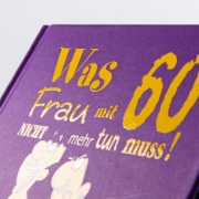 Buchcover und Innenansicht für das Buch: Geschafft! Was Frau mit 60 nicht mehr tun muss!