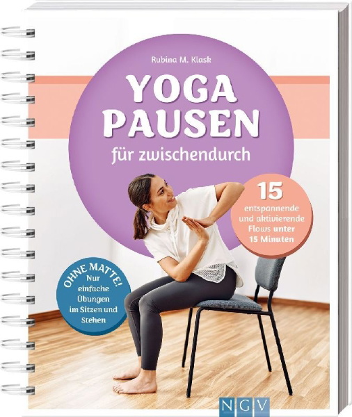 Buchcover und Innenansicht für das Buch: Yoga-Pausen für zwischendurch