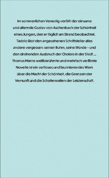 Buchcover und Innenansicht für das Buch: Der Tod in Venedig