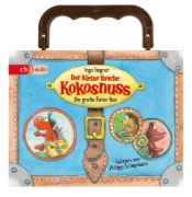 Buchcover und Innenansicht für das Buch: Der kleine Drache Kokosnuss - Die große Reise-Box