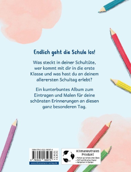 Buchcover und Innenansicht für das Buch: Der Ernst des Lebens: Mein Album vom 1. Schultag