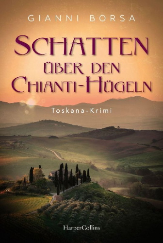 Buchcover und Innenansicht für das Buch: Schatten über den Chianti-Hügeln