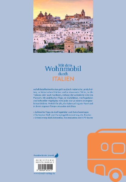 Buchcover und Innenansicht für das Buch: KUNTH Mit dem Wohnmobil durch Italien
