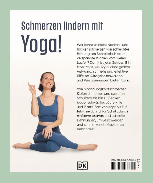 Buchcover und Innenansicht für das Buch: Mit Yoga Schmerzen lindern