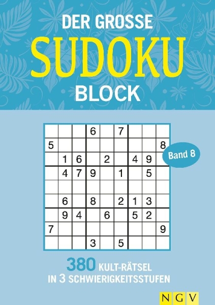 Buchcover und Innenansicht für das Buch: Der große Sudoku Block Band 8