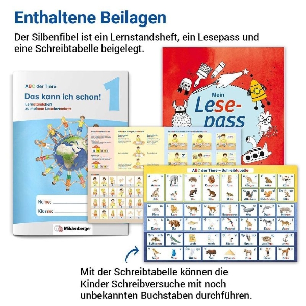 Buchcover und Innenansicht für das Buch: ABC der Tiere 1 Neubearbeitung - Die Silbenfibel®