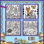 Buchcover und Innenansicht für das Buch: Mandala Malbuch für Kinder ab 8 Jahren und Erwachsene - Zauberwald Ausmalbuch mit süßen Waldtieren wie Fuchs + Igel + Hase + Eichhörnchen und Eulen