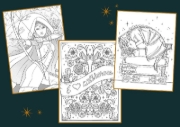 Buchcover und Innenansicht für das Buch: Enchanted Love. Ein Romantasy-Ausmalbuch