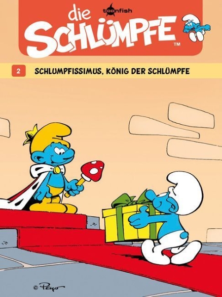 Buchcover und Innenansicht für das Buch: Die Schlümpfe 02. Schlumpfissimus, König der Schlümpfe
