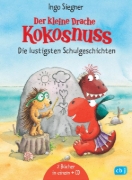 Buchcover und Innenansicht für das Buch: Der kleine Drache Kokosnuss - Die lustigsten Schulgeschichten - Set