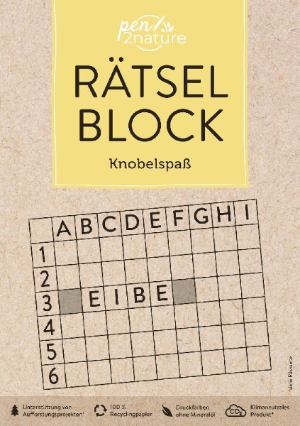 Buchcover und Innenansicht für das Buch: Rätselblock Knobelspaß. Block mit über 130 kniffligen Rätseln in Farbe