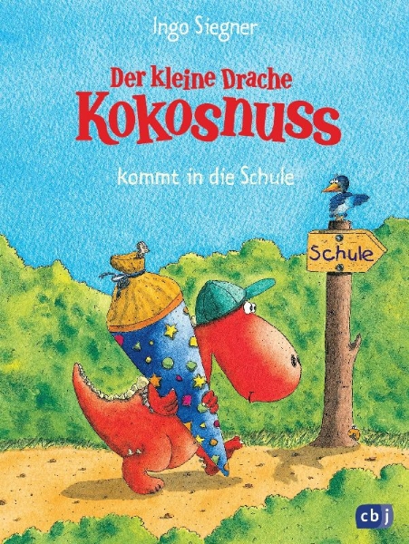 Buchcover und Innenansicht für das Buch: Der kleine Drache Kokosnuss kommt in die Schule