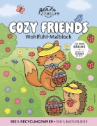 Buchcover und Innenansicht für das Buch: Cozy Friends: Wohlfühl-Malblock Cozy Coloring | Ausmalen und entspannen