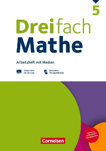 Buchcover und Innenansicht für das Buch: Dreifach Mathe 5. Schuljahr - Zu allen Ausgaben - Arbeitsheft mit Medien und Lösungen