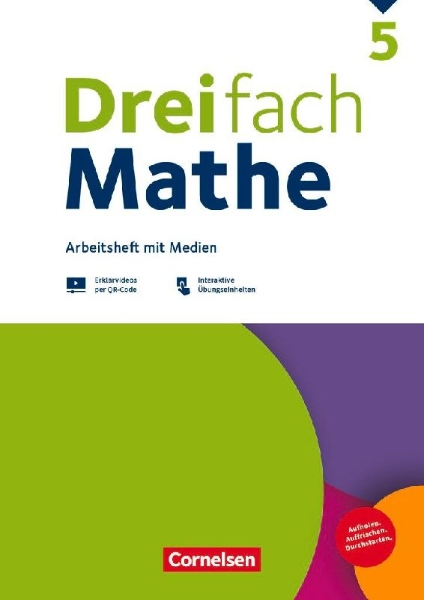 Buchcover und Innenansicht für das Buch: Dreifach Mathe 5. Schuljahr - Zu allen Ausgaben - Arbeitsheft mit Medien und Lösungen