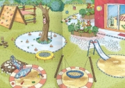 Buchcover und Innenansicht für das Buch: Mein Stickerheft - Kindergarten