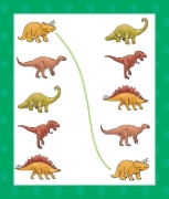 Buchcover und Innenansicht für das Buch: Klett Mein Lieblings-Block Spannende Dino-Rätsel