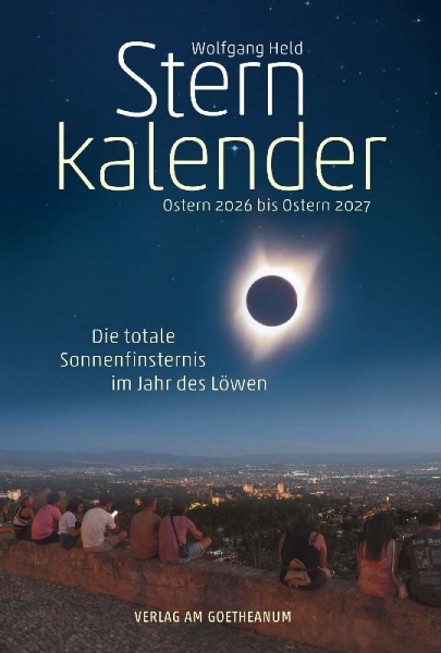 Buchcover und Innenansicht für das Buch: Sternkalender Ostern 2026 bis Ostern 2027