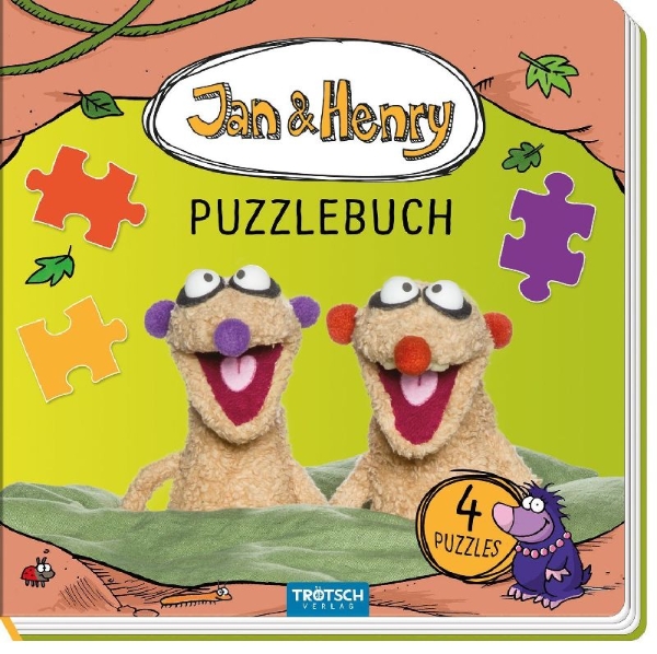 Buchcover und Innenansicht für das Buch: Trötsch Jan und Henry Puzzlebuch mit 4 Puzzle