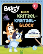 Buchcover und Innenansicht für das Buch: Bluey Mein Kritzel-Kratzel-Block