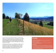 Buchcover und Innenansicht für das Buch: Hundewandern Südbayern