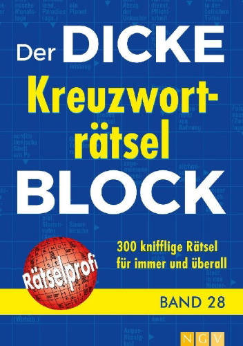 Buchcover und Innenansicht für das Buch: Der dicke Kreuzworträtsel-Block Band 28