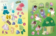 Buchcover und Innenansicht für das Buch: Mein Anziehpuppen-Stickerbuch: Zauberhafte Osterfeen