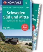 Buchcover und Innenansicht für das Buch: KOMPASS Wanderführer Schweden Süd und Mitte, Von Skåne bis Dalarna, 80 Touren mit Extra-Tourenkarte