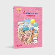 Buchcover und Innenansicht für das Buch: Lesen lernen mit Conni: Conni und das Reiterfest