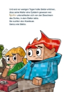 Buchcover und Innenansicht für das Buch: Lesenlernen mit Spaß - Minecraft 3: Drachenrache - bis zum Ende!