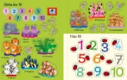 Buchcover und Innenansicht für das Buch: Mein erstes Stickerbuch: Erste Zahlen von 1 bis 10