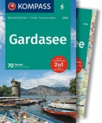 Buchcover und Innenansicht für das Buch: KOMPASS Wanderführer Gardasee, 70 Touren mit Extra-Tourenkarte