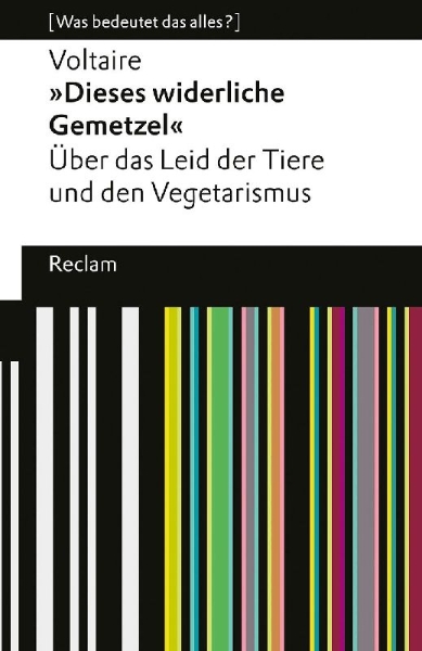 Buchcover und Innenansicht für das Buch: 'Dieses widerliche Gemetzel'. Über das Leid der Tiere und den Vegetarismus. [Was bedeutet das alles?]