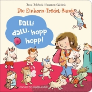 Buchcover und Innenansicht für das Buch: Die Einhorn-Trödel-Bande. Dalli dalli, hopp hopp!