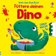 Buchcover und Innenansicht für das Buch: Dreh-das-Rad-Buch: Füttere deinen Dino