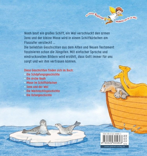 Buchcover und Innenansicht für das Buch: Dein kleiner Begleiter: Meine bunte Taufbibel
