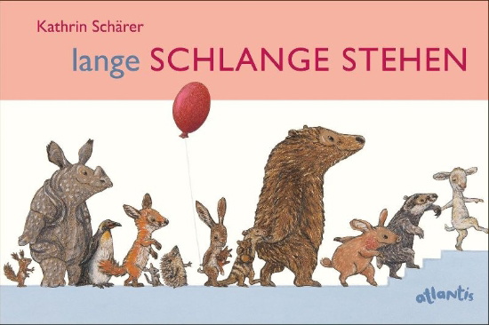 Buchcover und Innenansicht für das Buch: Lange Schlange stehen