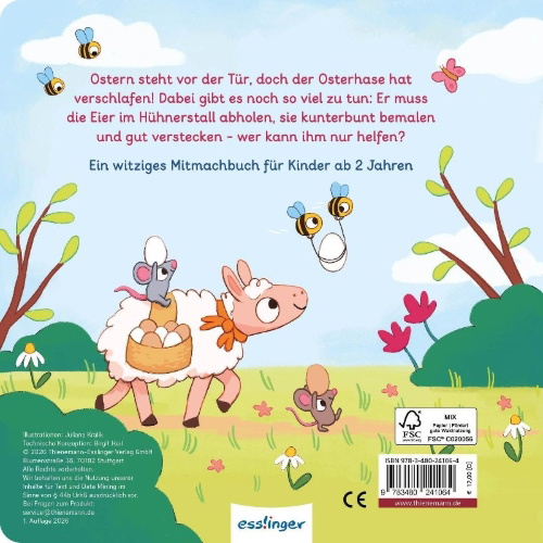 Buchcover und Innenansicht für das Buch: Wach auf, kleiner Osterhase!