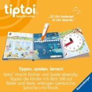 Buchcover und Innenansicht für das Buch: tiptoi® Meine Lern-Spiel-Welt - Uhr und Zeit