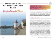 Buchcover und Innenansicht für das Buch: Kleine Auszeiten an Flüssen & Seen in Deutschland
