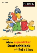 Buchcover und Innenansicht für das Buch: Mein superdicker Deutschblock mit Rabe Linus