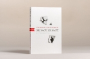 Buchcover und Innenansicht für das Buch: Sie sagt. Er sagt.