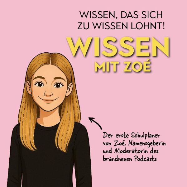 Buchcover und Innenansicht für das Buch: Wissen mit Zoé: Schulplaner 2026/2027
