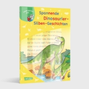 Buchcover und Innenansicht für das Buch: LESEMAUS zum Lesenlernen Sammelbände: Spannende Dinosaurier-Silben-Geschichten