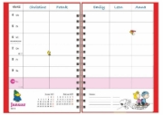 Buchcover und Innenansicht für das Buch: Peanuts Familienplaner-Buch A5 2027