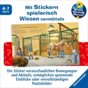 Buchcover und Innenansicht für das Buch: Wieso? Weshalb? Warum? Stickerheft:  Pferde