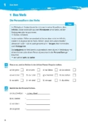 Buchcover und Innenansicht für das Buch: 10-Minuten-Training Deutsch Grammatik Zeiten 5. - 7. Klasse