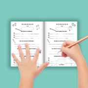 Buchcover und Innenansicht für das Buch: Mein kleines Glücklichbuch | Dankbarkeitstagebuch für Kinder | 3 Minuten Tagebuch für Kinder